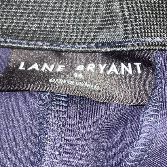 Lane Bryant Straight Leg Travel Trousers Navy Blue Stretch Zip Pockets Sz 16 - Picture 7 of 11